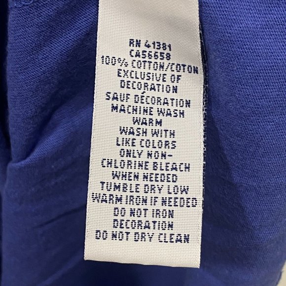 POLO RALPH LAUREN Mens Short Sleeve Solid BLUE Crew Neck T-Shirt Pink Logo LARGE - Picture 4 of 4